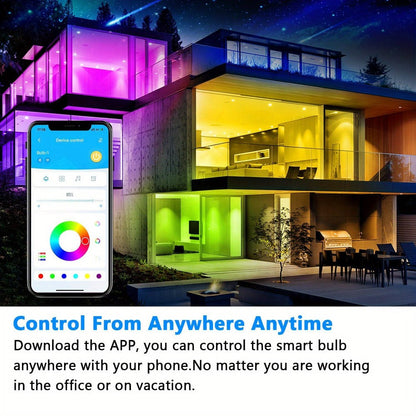 Color Changing Smart Bulbs, RGB+CW A19 E26 WiFi LED Bulb 16 Million Colors 2500K-6500K Dimmable, Works with Alexa Google Home, App Voice Control 29 Scene Modes Timer, 9W 800LM 2.4GHz No Hub Required