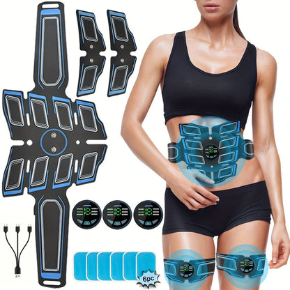 EMS Ab Muscle Training Band – Whole Body Electric Muscle Stimulator Belt for Abdominal Toning, Passive Workout During Reading, Watching TV & Housework