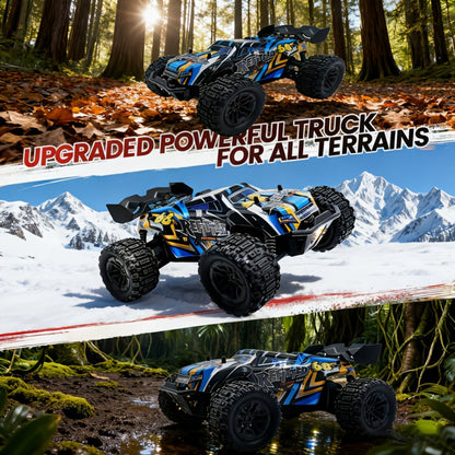 RC Monster Truck 4x4 All-Terrain for Adults Boys Teens – High Speed 4WD Off-Road Remote Control Truck Large Monster Tires 2.4GHz Racing Vehicle Birthday Christmas Holiday Gift Red