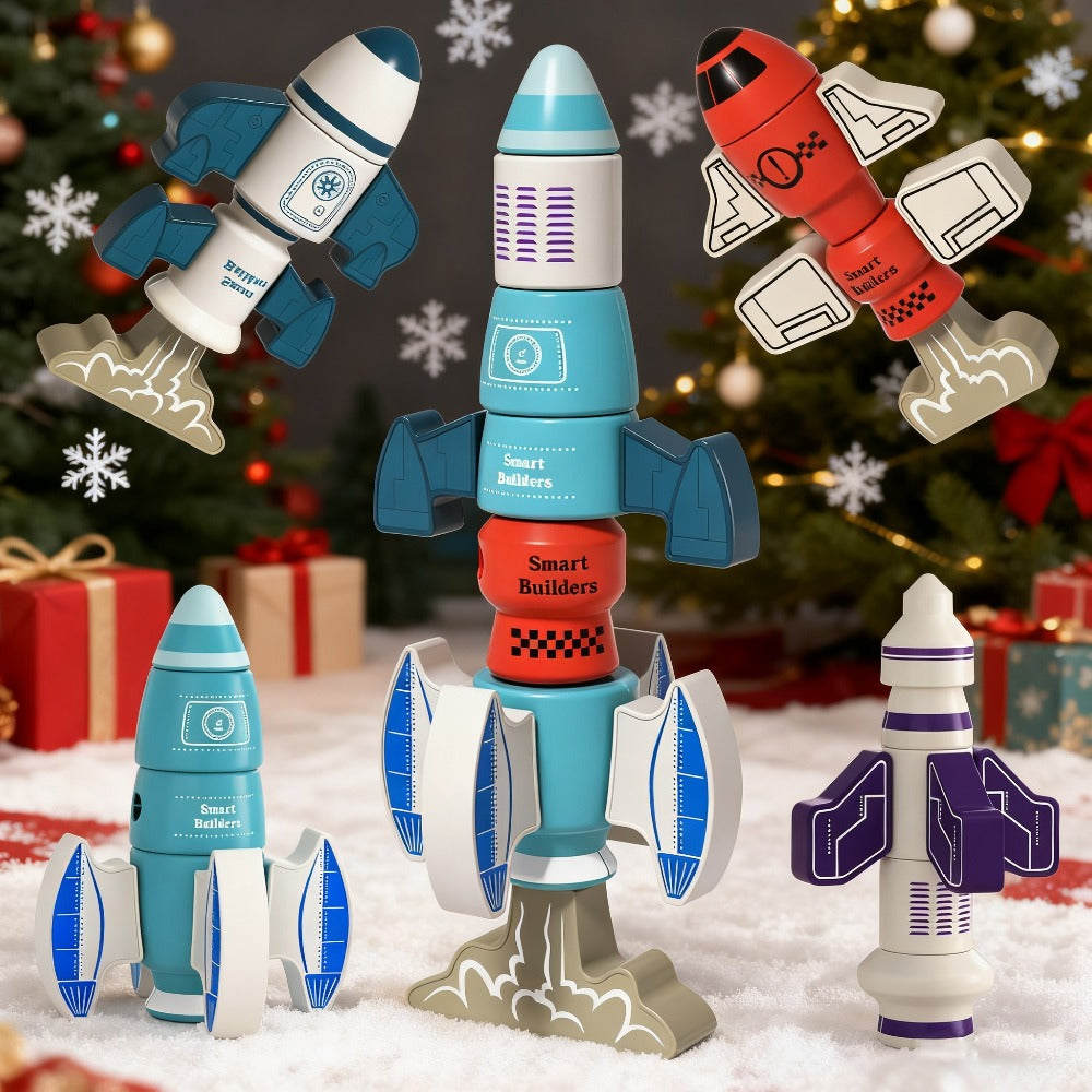 Magnetic Robot Building Toy for Kids Ages 3-5 – 33-Piece STEM Stacking Playset with Storage Box, Rocket Robot & Monster Styles, Magnet Construction Kit, Birthday Christmas Gift for Boys & Girls