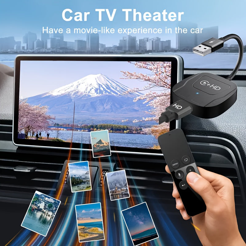 Wireless CarPlay HDTV Adapter with USB Converter, Supports Multimedia Device Mirroring, And Is Compatible with Various DP-enabled Devices