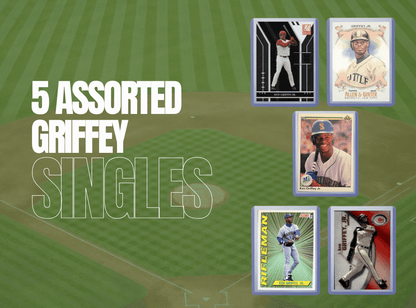 Ken Griffey Jr Baseball Cards 5-Card Assorted Lot – Topps Panini Fleer Donruss MLB Trading Cards | Multi-Year Variety Bundle | Collector Gift for Baseball Fans Kids & Adults