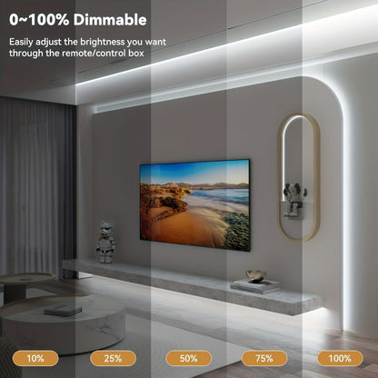 COB LED Strip Light Dimmable 32.8ft 10m, 8mm Ultra-Thin 24V High Density Flexible COB LED Tape Light with Dimmer Switch, for TV Backlight, Bedroom, Kitchen Cabinet, Closet, Under Cabinet Home Lighting