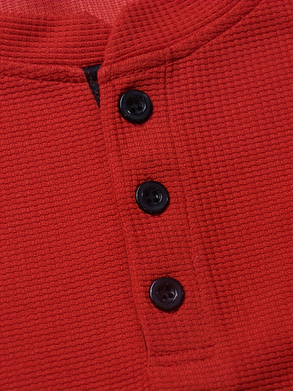 Men's Solid Color Casual Shirt - Crew Neck Long Sleeve