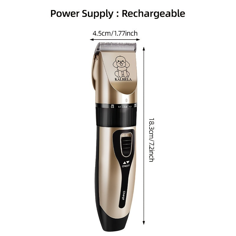 Pet Hair Trimmer USB Rechargeable Wireless Clipper for Dogs & Cats – Low Noise Electric Grooming Scissors, Lithium Battery, Home & Salon Use, Safe Low Voltage