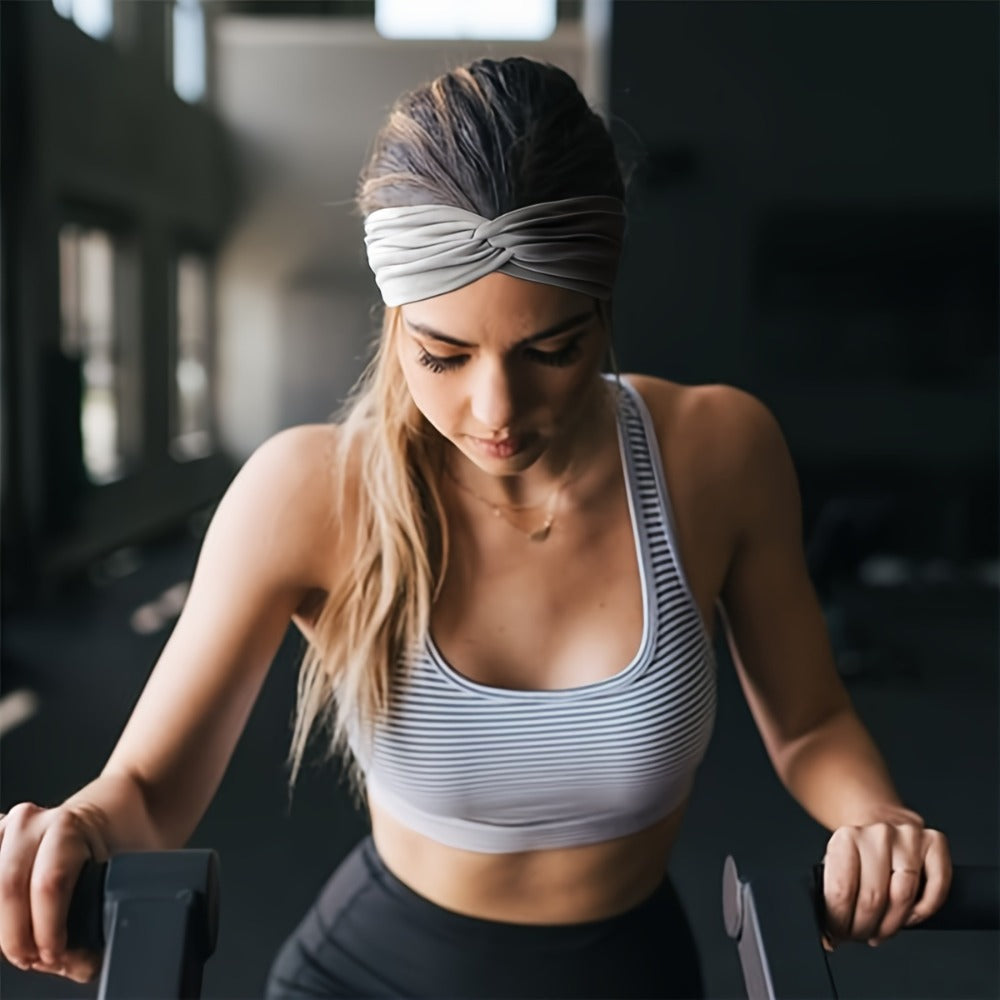 Stretchy Headbands 20 Pack for Women & Men – Soft Sweat-Wicking Non-Slip Elastic Turban Knot Hair Wraps Breathable Solid Colors for Yoga Running Gym Workout Daily Fashion Bulk Set