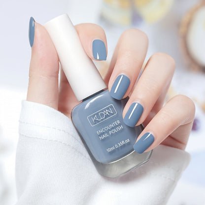 Quick-Dry Nail Polish No Lamp Needed Gray Blue 2pcs – Long-Lasting Glossy Gel-Like Shine, Alcohol-Free Easy-Off Formula 0.35 fl oz, Elegant Shade for Daily Professional Manicure Women