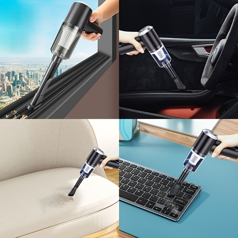 Multifunctional Wireless Charging Mini Vacuum Cleaner, Large Suction Power, Wireless Power Supply, Suitable for Computer Cleaning, Household Cleaning, Car Cleaning, Valentine's Day And New Year's Gift
