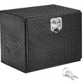 Aluminum truck toolbox with T-shaped handle lock and key, made of aluminum alloy, suitable for storage and organization of trailers, pickups, truck beds, four-wheel drive vehicles, all-terrain vehicles and campers. Black version.