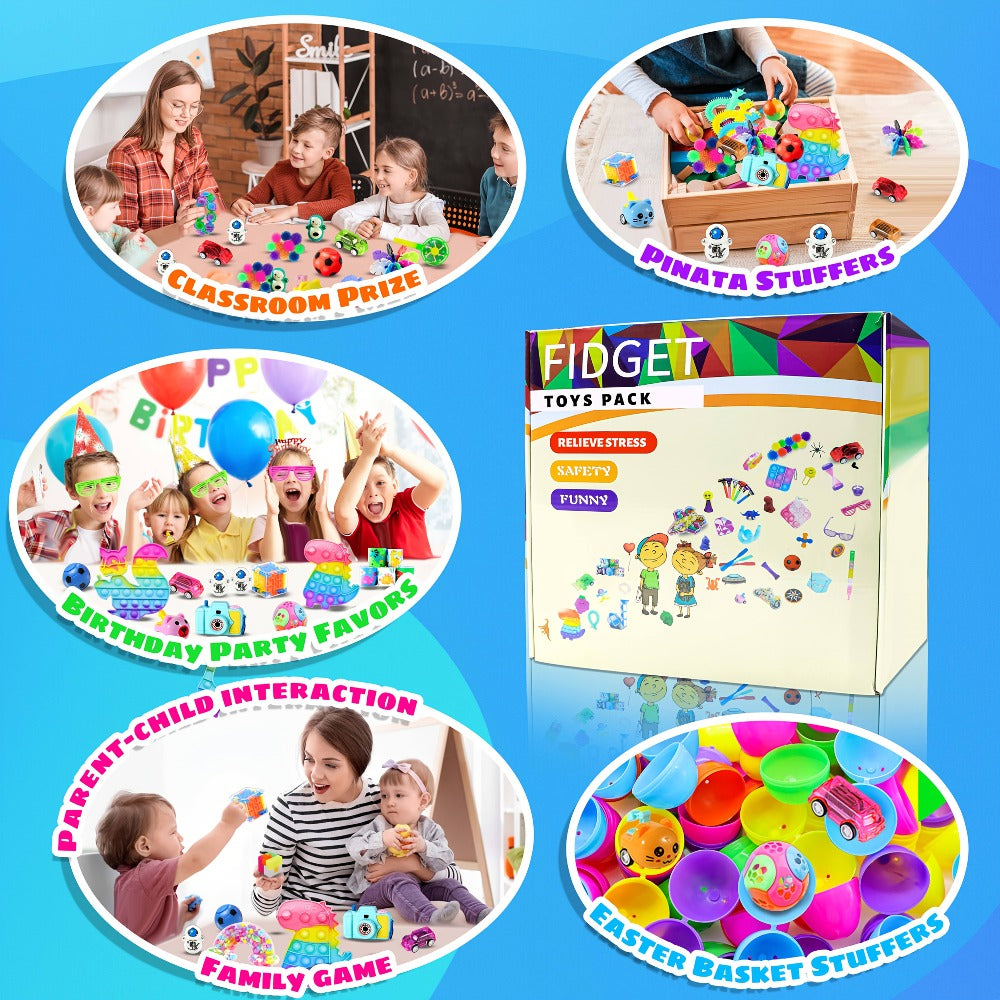 1000-1200 Piece Bulk Fidget Toys Party Favors – Assorted Mini Sensory Toys for Kids Classroom Prize Box Easter Egg Fillers Goodie Bag Stuffers Birthday Carnival Rewards