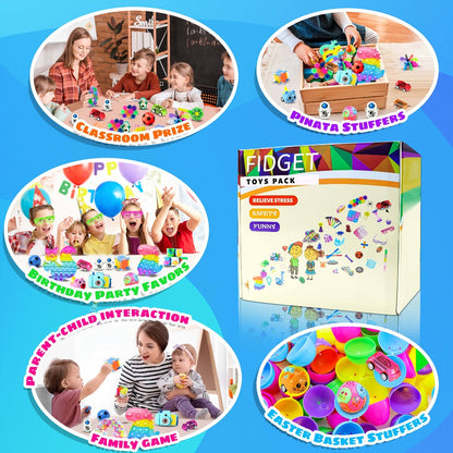1000-1200 Piece Bulk Fidget Toys Party Favors – Assorted Mini Sensory Toys for Kids Classroom Prize Box Easter Egg Fillers Goodie Bag Stuffers Birthday Carnival Rewards