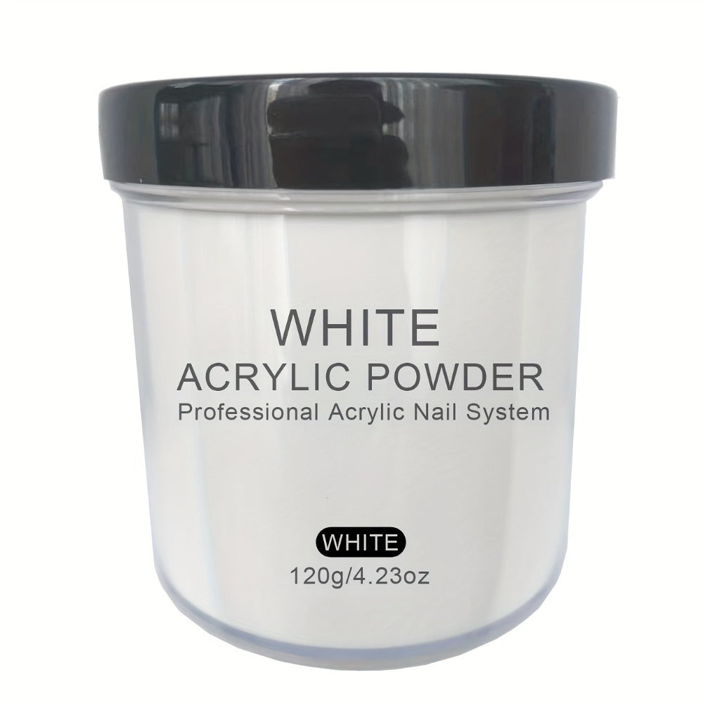 Acrylic Nail Powder 4oz Professional Polymer Powder Clear Pink White Nude Colors for Nail Extensions 3D Nail Art Sculpting & Overlay - No Lamp Required DIY Home Salon Formula