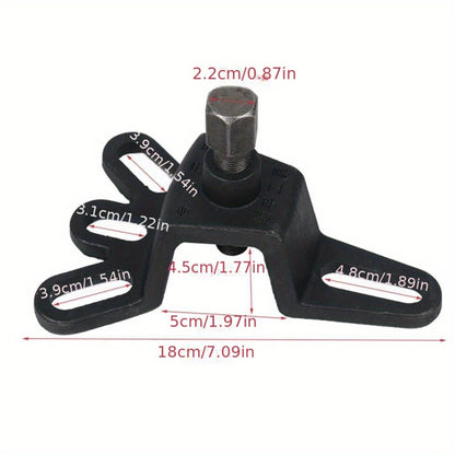 Brake Drum Puller Tool for Motorcycle – Heavy-Duty Cast Iron 4-Hole Wheel Hub Removal Tool for Tricycle, Bike & Scooter, Handheld Brake Drum Remover, DIY Repair Accessory