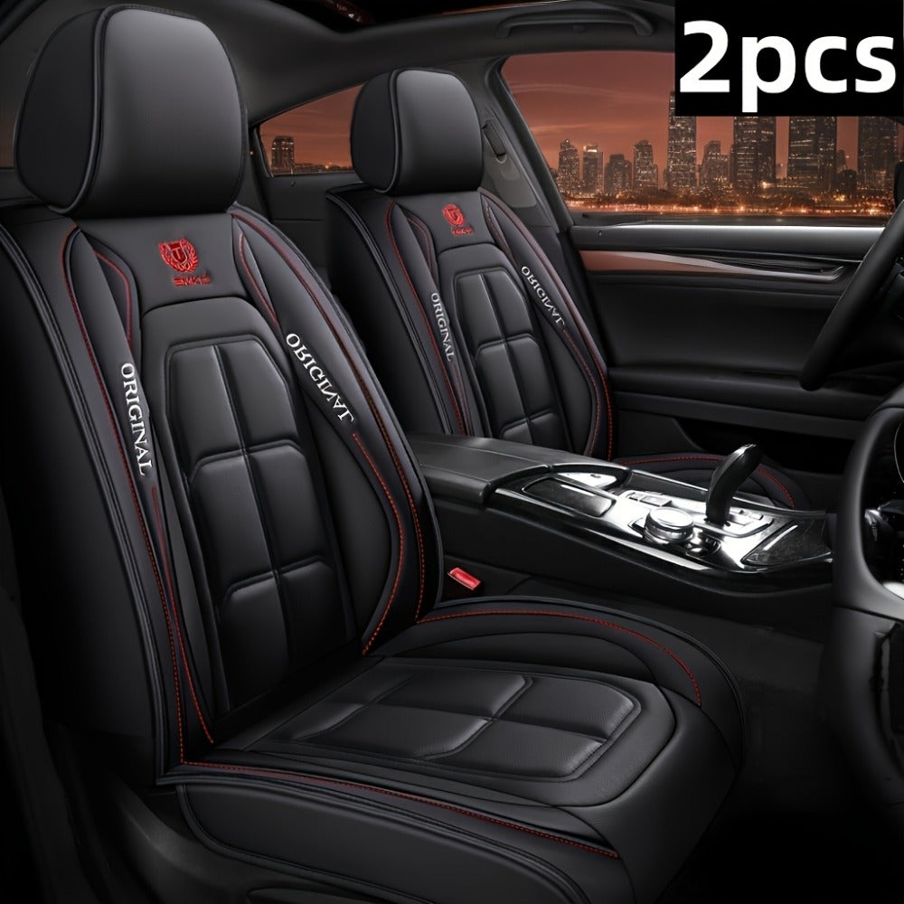 Car Seat Covers Faux Leather – Sporty Full-Coverage for Driver & Passenger, Universal Fit for Sedans, SUVs & Trucks, Green & Blue
