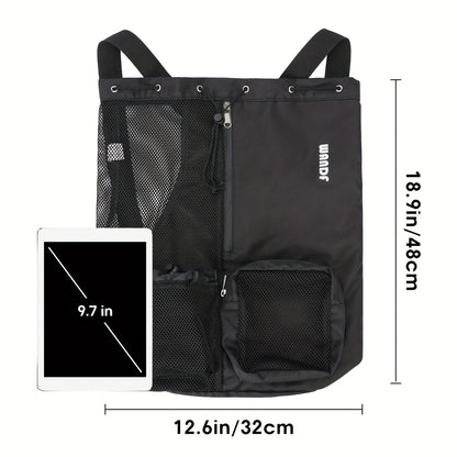 Mesh Drawstring Swim Bag – Quick-Dry Sports Backpack with Wet Pocket for Swimming, Gym & Beach, Lightweight Travel Bag for Women & Men, Adjustable Drawstring, 8 Colors