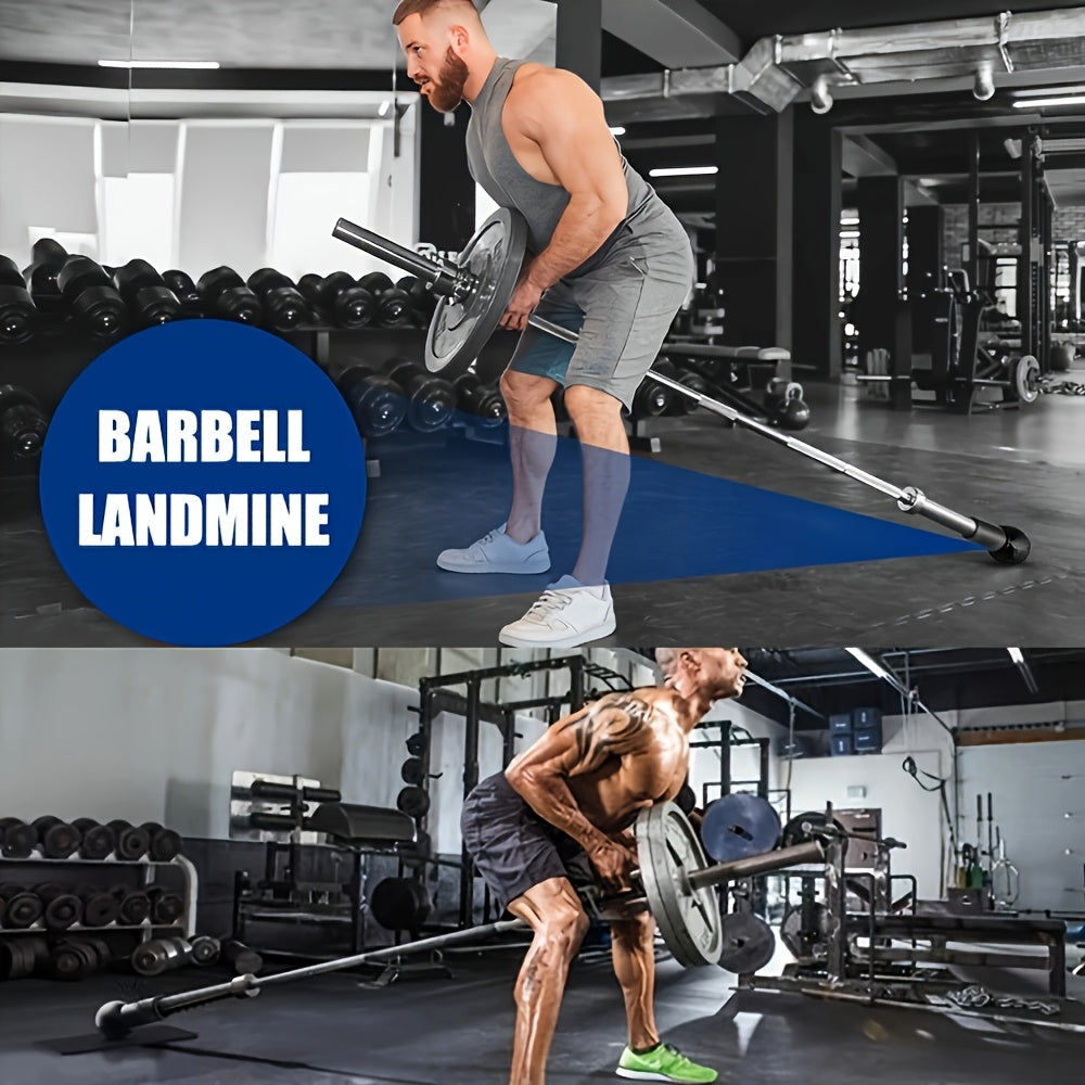 Barbell Landmine Attachment Fits 2 Inch Bars | Turn Any Surface Into a Landmine Station | Home Gym Strength Training for Press Row Squat Rotation Exercises | Orange Black