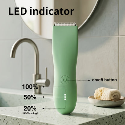 Bikini Trimmer for Women & Groin Trimmer for Men IPX6 Waterproof Body Hair Trimmer Replaceable Ceramic Blades Limit Comb Electric Manscaping Groomer Black Green Purple Pink