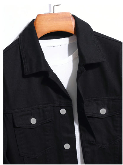 Men's Relaxed Denim Single-Breasted Jacket