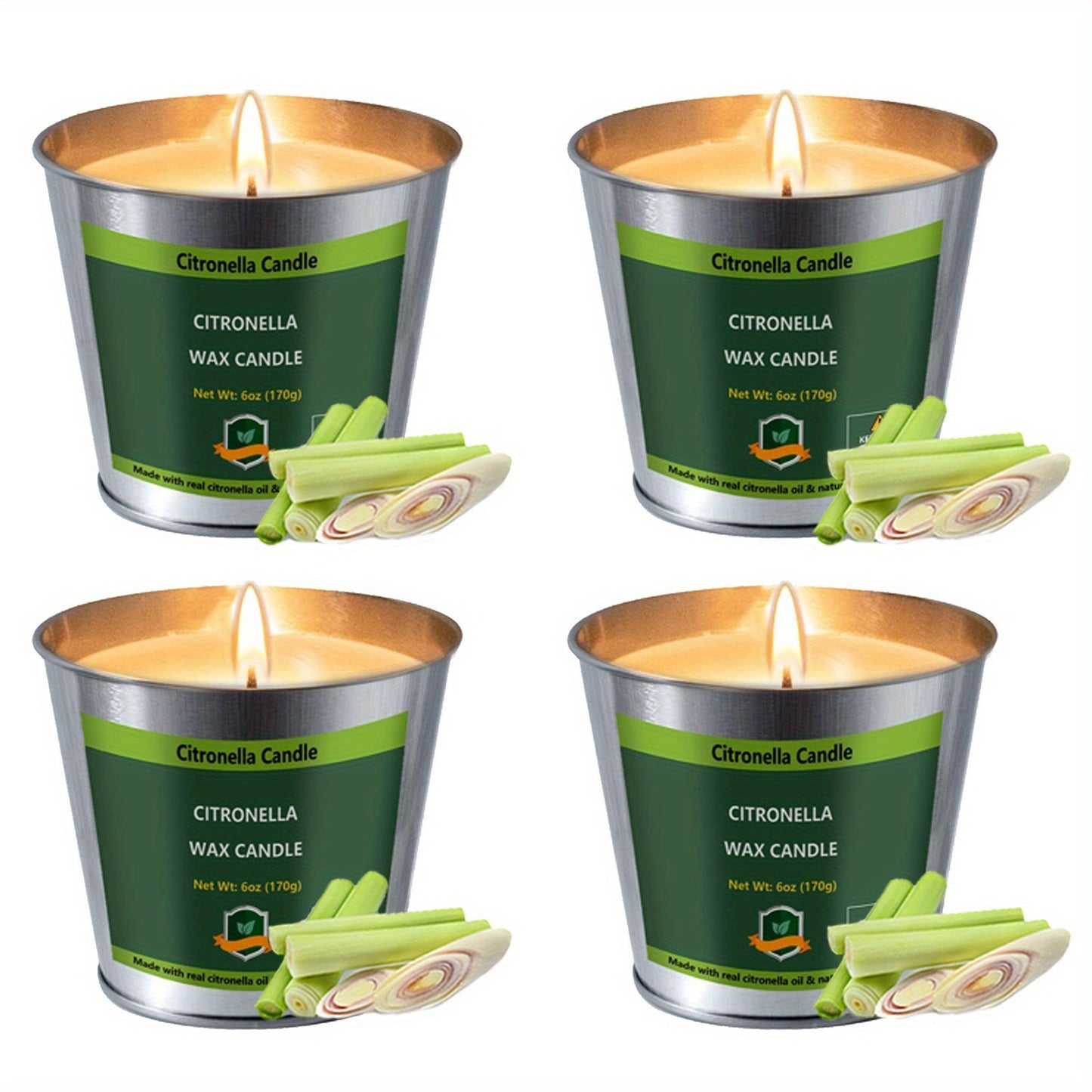 Citronella Candles Set 4 Pack Outdoor Indoor Bug Repellent Candles for Patio BBQ Garden Yard Camping Party Deck Holiday Gift Fall Candles Mosquito Repellent