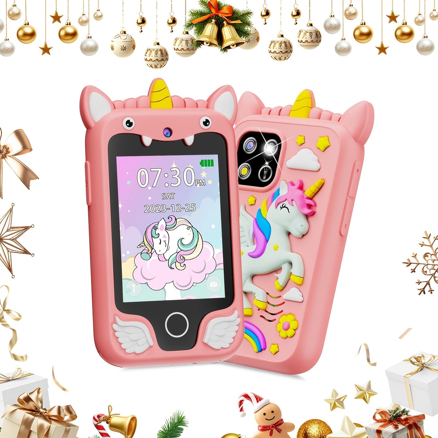 Kids Toy Smart Phone with HD Touchscreen & Dual Camera – 8GB Storage Dinosaur Play Phone | Educational Travel Toy for Boys & Girls Ages 3-10, Birthday Halloween & Christmas Gift | Green Blue Pink Purple