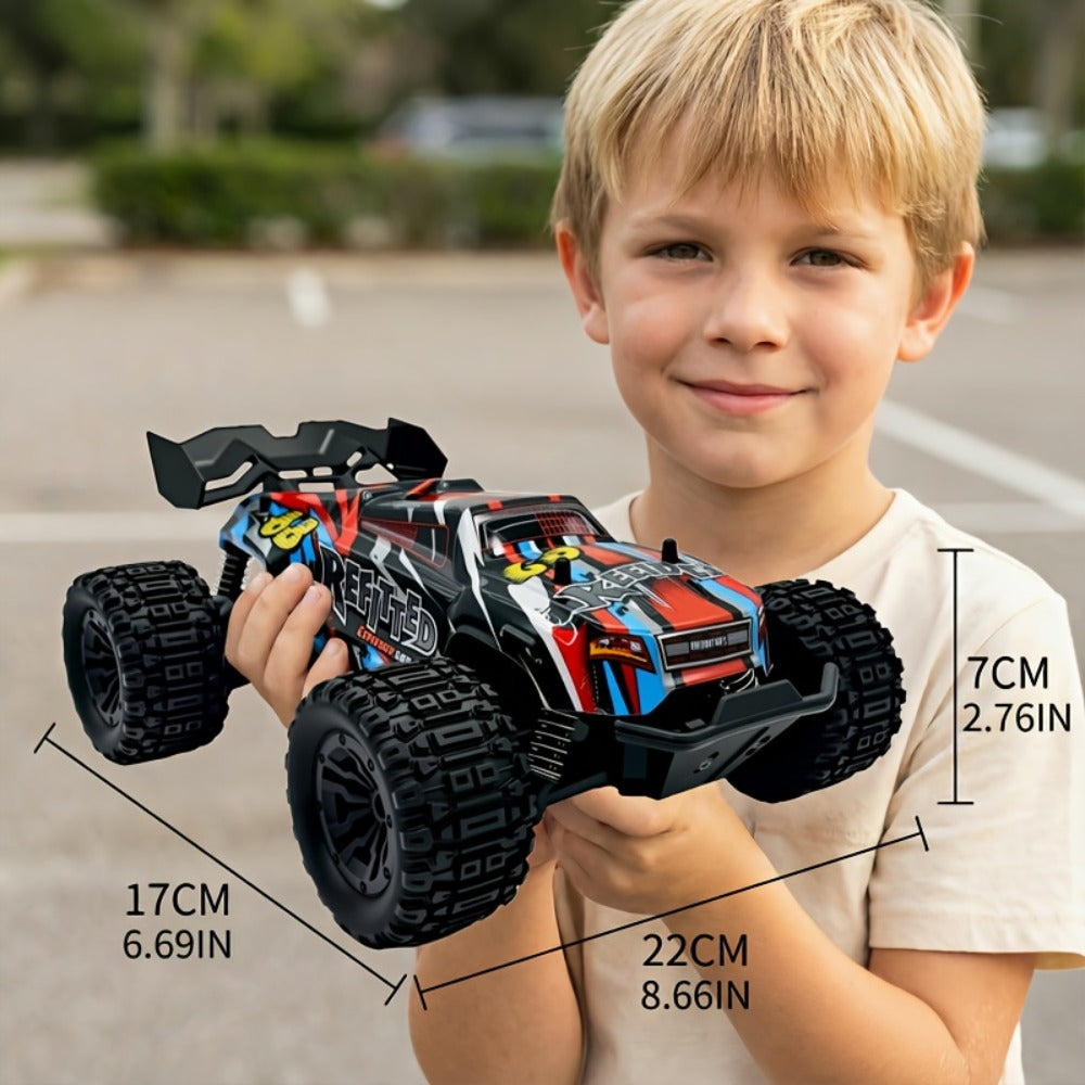 1:18 Scale RC Off-Road Car 35+ KM/H 4WD – 2.4GHz High Speed All-Terrain Remote Control Truck, Hobby Grade RC Racing Crawler for Kids & Adults, Birthday Gift, Blue or Red