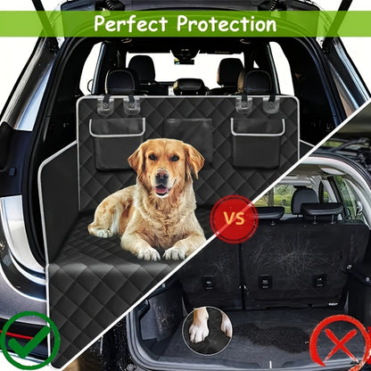 Car Trunk Mat with Storage Bag, Anti-Slip Pet Cargo Pad & Vehicle Trunk Protection Liner, Waterproof Non-Slip Bottom, Universal Fit for SUV Truck Sedan, Black