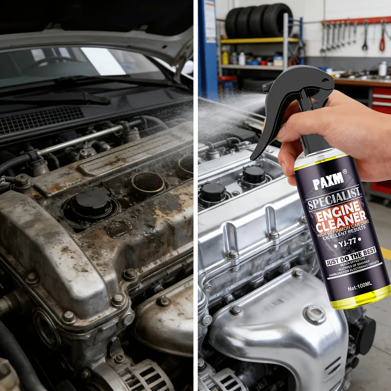 3.38oz Car Engine Cleaner | Quickly Removes Oil Stains, No Rinsing Required. Engine Bay Maintenance Cleaner for Restoration And Detailing. Effectively Polishes And Extends Engine Life. Suitable for All Vehicles.