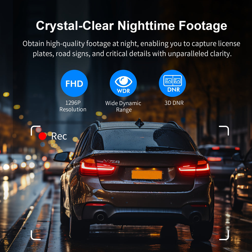 KAWA 1296P Mini Dash Camera For Car DVR Dash Cam KAWA MINI 3 Video Recorder Emergency Voice Control Night Vision WiFi APP Monitor WDR Blue (TF Card is not included)