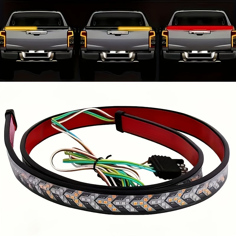 60 Inch Arrow LED Tailgate Light Strip for Trucks - Super Bright White & Amber Light, 12V DC, Easy to Install, Vehicle Use, Without Battery