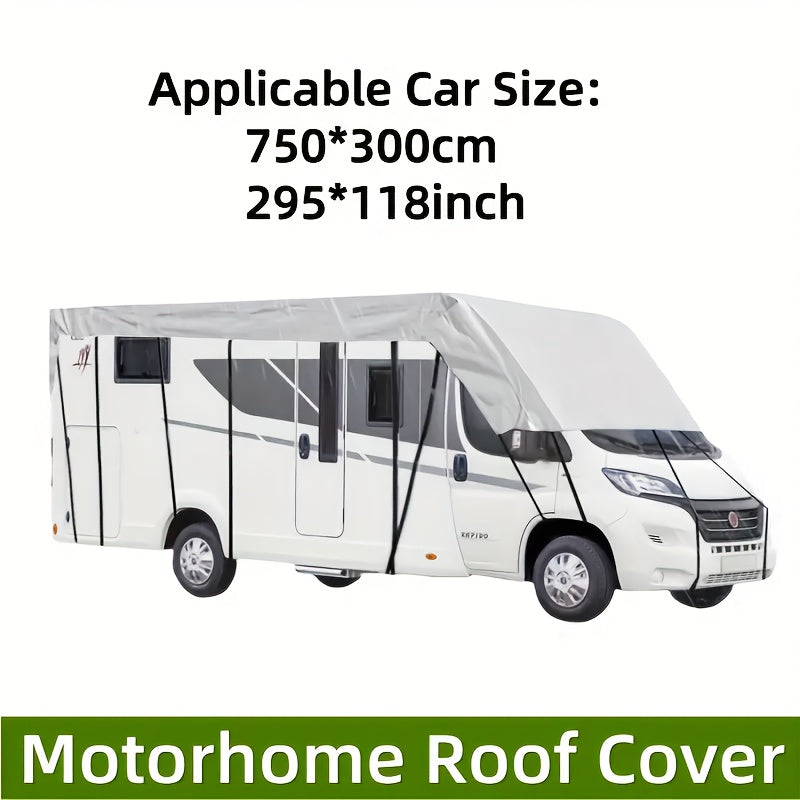 RV & Motorhome Cover, Polyester Travel Trailer Protector, Snow Frost Leaf Dust Rain Sun Protection, with Convenient Storage Bag, Adjustable Straps + Hooks, Easy Installation RV & Trailer Covers
