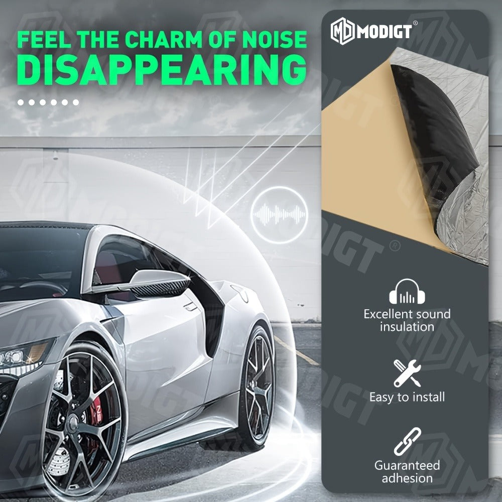 Sound Deadener Mat for Cars - Heat Shield & Noise Reduction Insulation with Self-Adhesive Backing, Reflective Aluminum Foil, Easy Cut & Install for Car Floor, Cab & Trunk (22 or 26 Sq Ft)