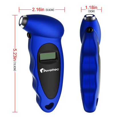 Digital Tire Pressure Gauge 2-Pack 150 PSI - Backlit LCD, 4 Modes PSI/Bar/KPA/Kgf, Non-Slip Grip for Car, Truck, Motorcycle & Bicycle