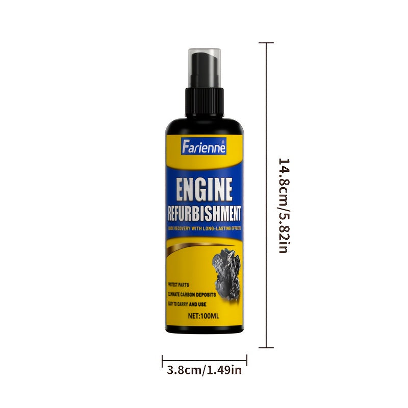 3.38oz Vehicle Engine Compartment Repair Spray: Engine Refurbishing Agent, Effective Polishing, Longens Service Life, Suitable for All Vehicles