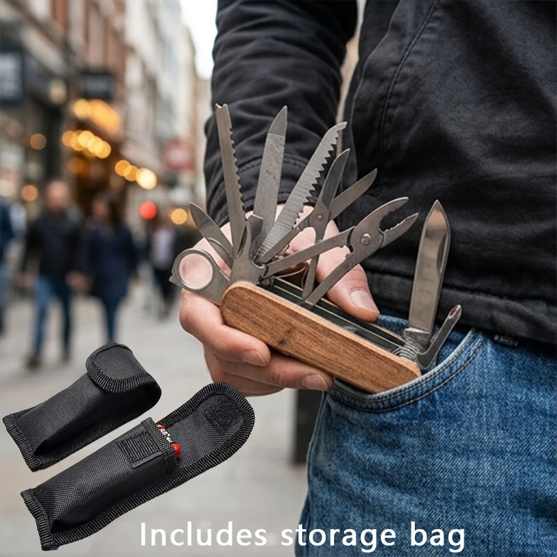 Multitool Pocket Knife 17-in-1 – Includes Screwdriver, Pliers, Scissors, Bottle Opener & More, Portable Multi-Tool for Camping, Hiking, Emergencies & Everyday Carry, Gift for Men