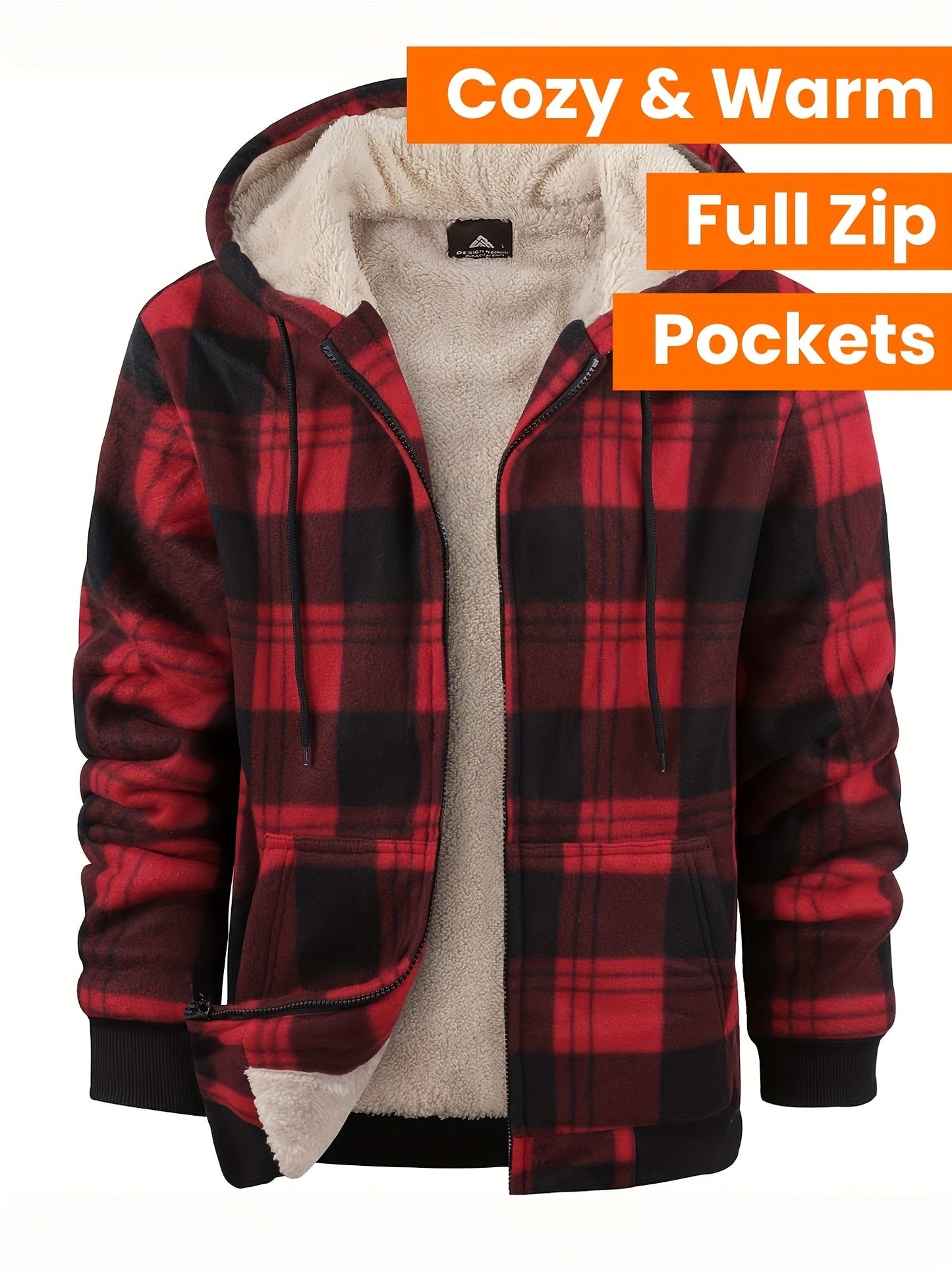 Men's Versatile Plaid Zip-Up Jacket