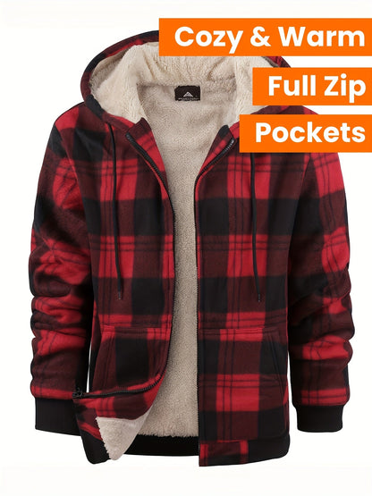Men's Versatile Plaid Zip-Up Jacket