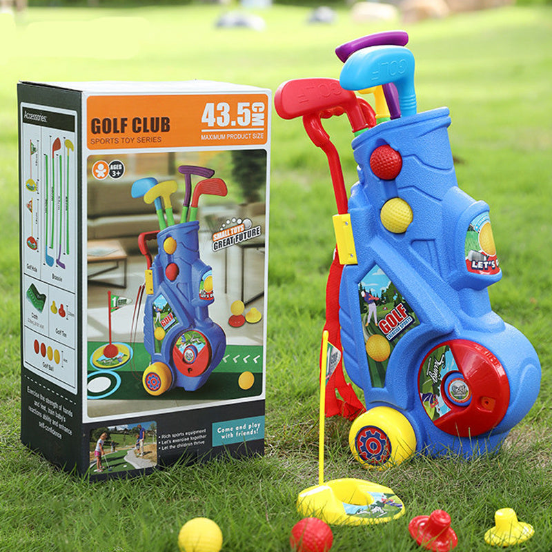 Kids Golf Club Set with Putting Mat, Balls & Golf Cart | Family Indoor Outdoor Sports Toy, Fun Gift for Boys Girls