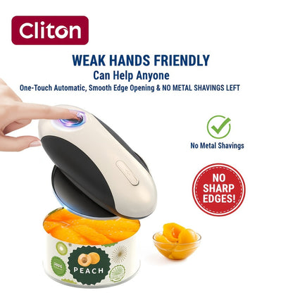 Electric Can Opener One-Touch Automatic – USB Rechargeable, Smooth Edge Safety, Auto Power-Off, Cordless for Kitchen, Camping & Seniors