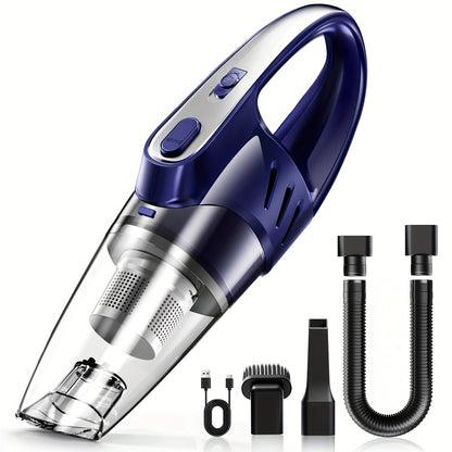 Car Vacuum Cleaner, 6000PA Super Strong Suction Handheld Vacuum, 2000mAh Large Capacity, Low Noise, Comes with Five Matching Accessories, for Car Interiors, Home, and Pet Cleaning, Pink Girly Car Accessories Gift for Women