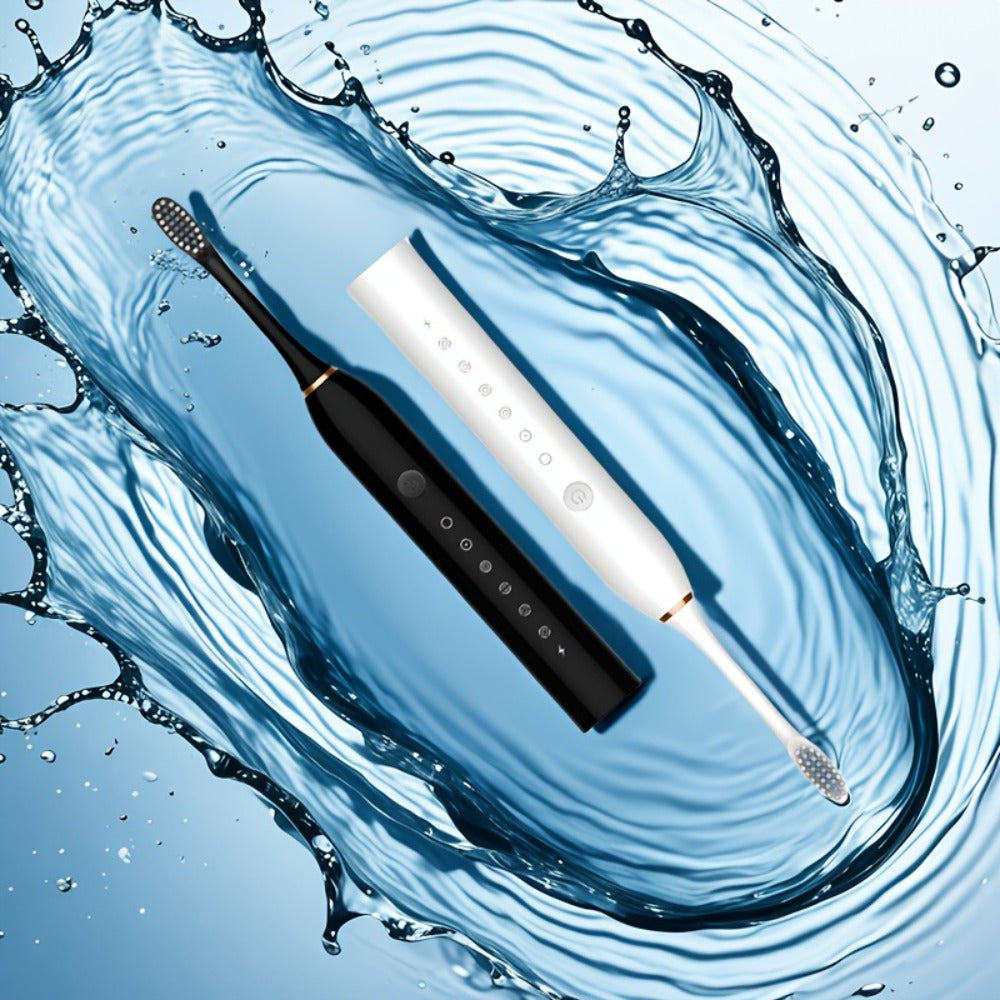 Sonic Electric Toothbrush with 6 Modes & Smart Timer – USB Rechargeable, Soft Bristles for Sensitive Gums, Whitening Oral Care for Men & Women, Black White Pink