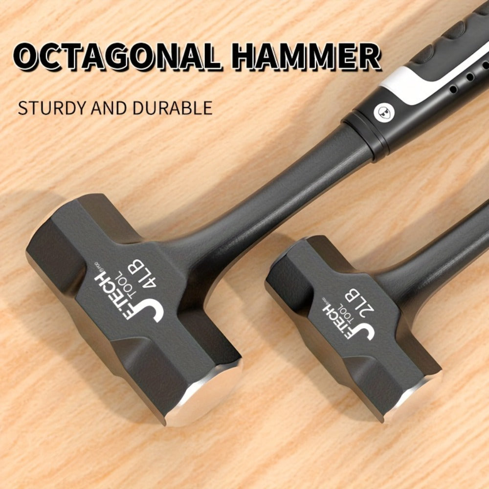 Octagonal Hammer 2/3/4 LB – Heavy-Duty Non-Slip Handle, Professional Masonry & Demolition Sledge Hammer for Stone, Concrete, Construction & DIY Home Projects