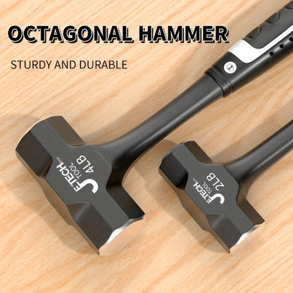 Octagonal Hammer 2/3/4 LB – Heavy-Duty Non-Slip Handle, Professional Masonry & Demolition Sledge Hammer for Stone, Concrete, Construction & DIY Home Projects