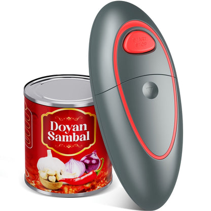 Electric Can Opener One Touch Automatic – Smooth Edge Safety Cut, Hands-Free Operation, Portable Cordless Design for Kitchen & Outdoor, Easy for Seniors & Arthritis Sufferers