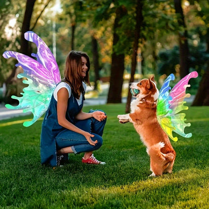 LED Fairy Wings USB Rechargeable Light Up Butterfly Wings for Girls – Glow Costume Accessory for Halloween Cosplay Birthday Party Dress Up – Mixed Colors