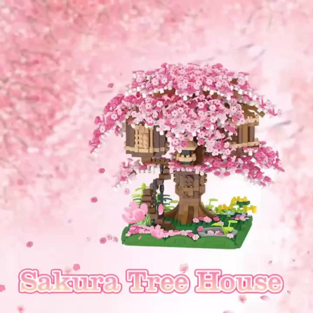 Sakura Cherry Blossom Tree House Building Blocks 1020-2028pcs – DIY Mini Brick Assembly Collectible Display Model, Relaxing Creative Gift for Adults Teens Girls Boys, Birthday Christmas Home Decor