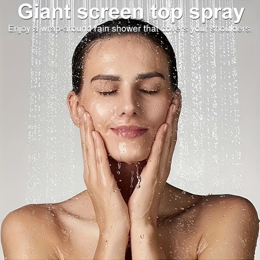 Rainfall Shower Head with Handheld Combo – 8" High Pressure Rain Shower, 5-Setting Adjustable, Anti-Leak with 11" Extension Arm, Holder & Hose, Height & Angle Adjustable
