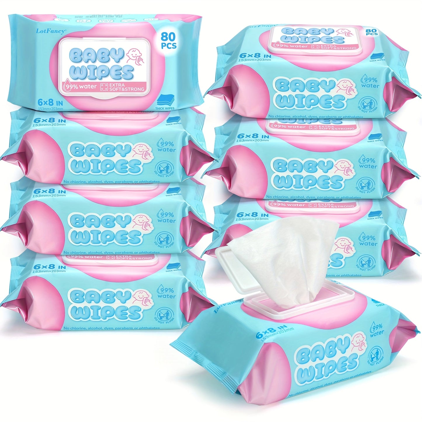 Baby Wipes - 8-pack Wet EDI Pure