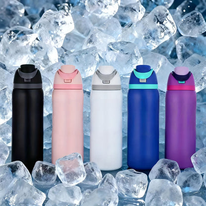 32oz Insulated Water Bottle with Straw - 304 Stainless Steel Vacuum Flask Keeps Cold 24H Hot 12H, Large Capacity Leak-Proof Sports Bottle for Gym, Camping, Office & Outdoor Adventures