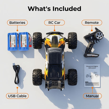 High Speed RC Off-Road Car 70KM/H Brushless Motor 1:14 1:16 Scale – 4WD All-Terrain Remote Control Monster Truck Dual Battery Option for Boys Kids Adults, Best Birthday Christmas Gift