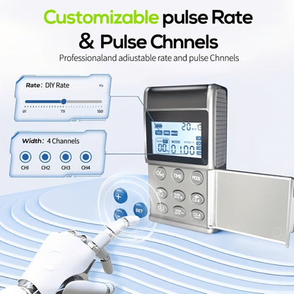 TENS EMS Unit Rechargeable Pain Relief Device, 20 Intensity Levels 48 Modes Electric Muscle Stimulator for Back Neck Shoulder Knee Wrist Pain, 8 Electrode Pads & Carry Case Included